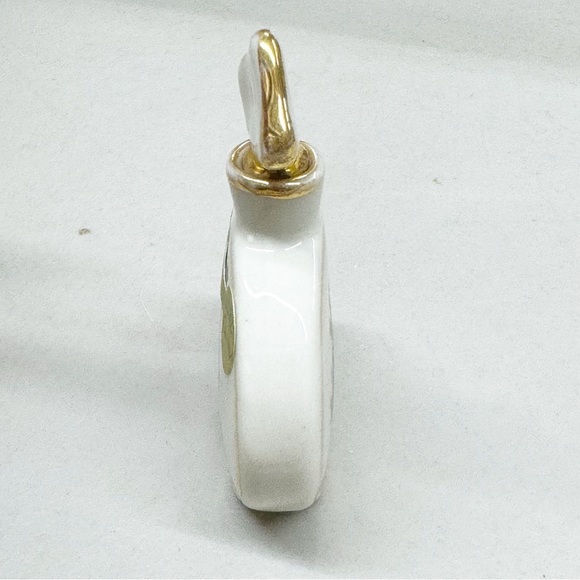 Vintage Germany Gold Tone Painted Porcelain Couple Empty Perfume Bottle - Picture 3 of 8